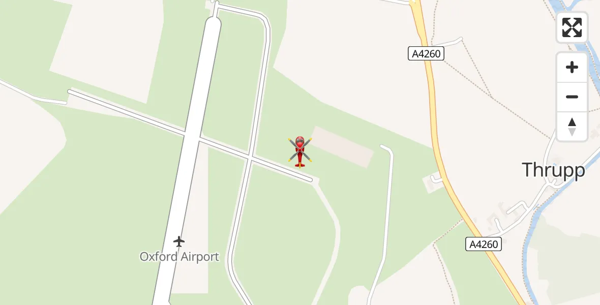 Flight route Air Ambulance Helicopter London Oxford Airport - London Oxford Airport, 23 April 2026, 09:53