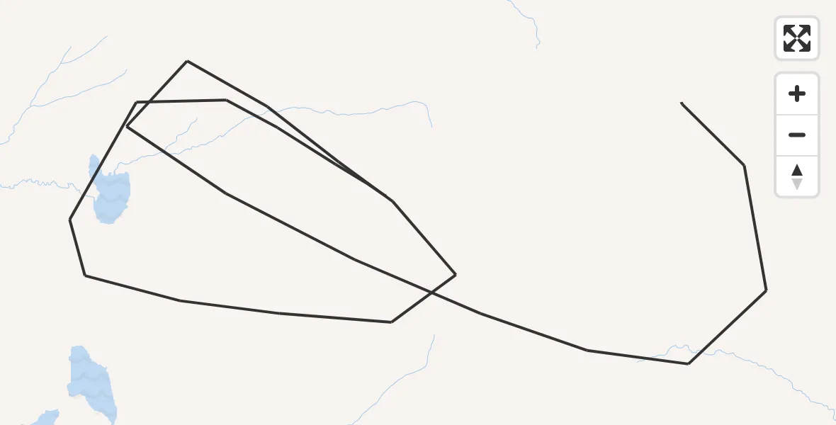 Flight path map showing Coastguard Helicopter route from  to 