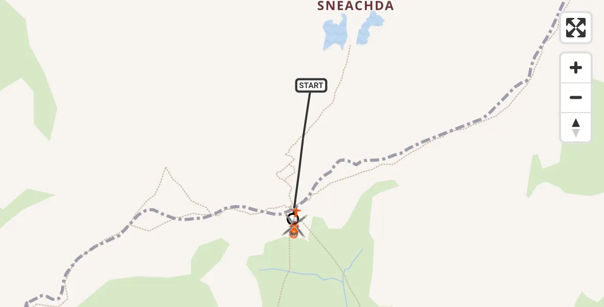Flight path map showing Coastguard Helicopter route from Highland to Moray