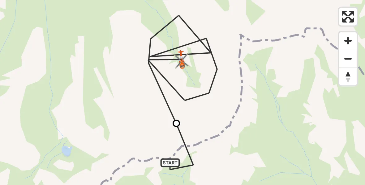 Flight path map showing Coastguard Helicopter route from Moray to Highland