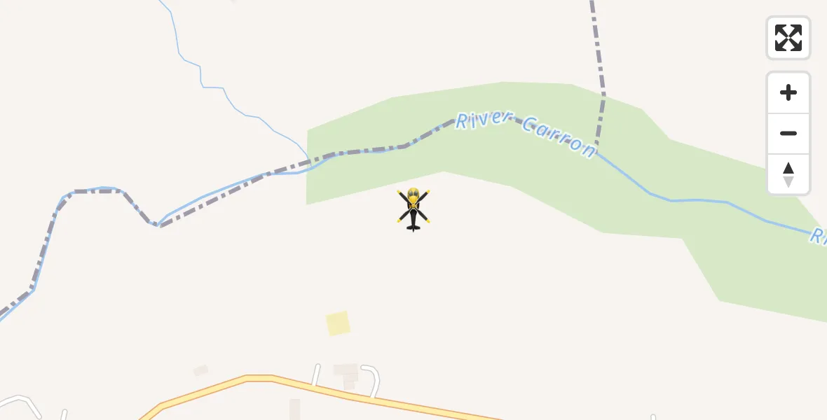 Flight path map showing Police Helicopter route from Fankerton to Fankerton