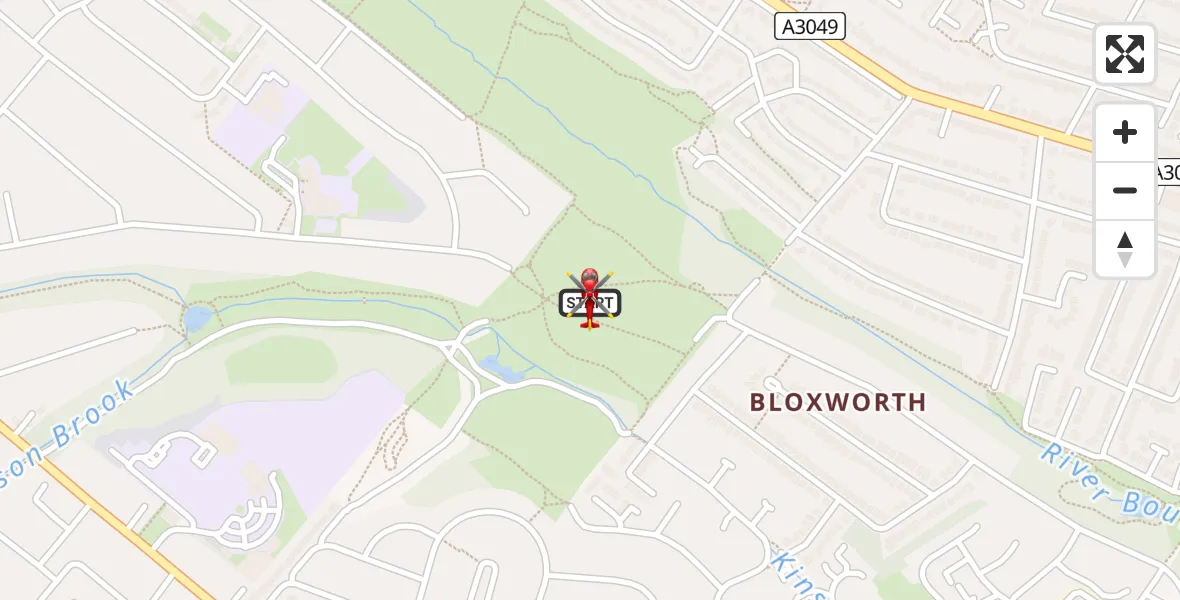 Flight path map showing Air Ambulance Helicopter route from Poole to Poole