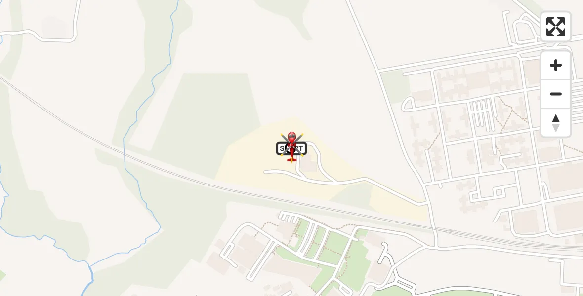 Flight path map showing Air Ambulance Helicopter route from RAF Cosford to Cosford