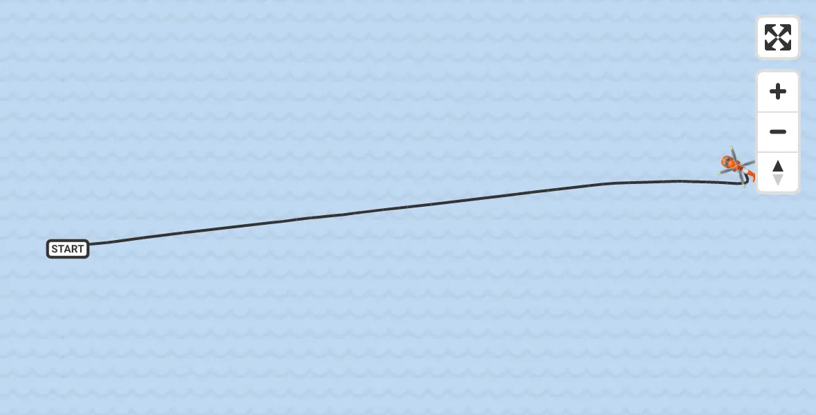 Flight path map showing Coastguard Helicopter route from North Sea to North Sea