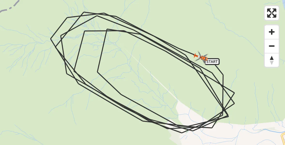 Flight path map showing Coastguard Helicopter route from Lakes to Lakes