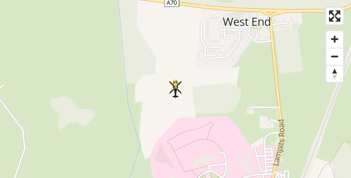Flight path map showing Police Helicopter route from Carstairs to Carstairs