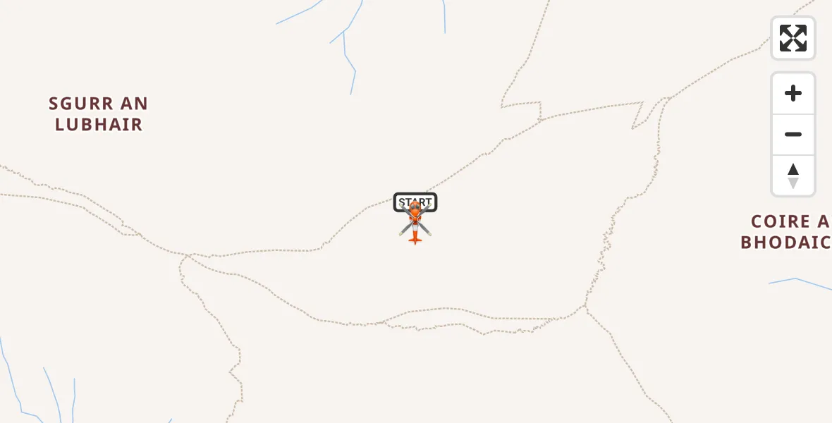 Flight path map showing Coastguard Helicopter route from Coire a' Mhail to Coire a' Mhail