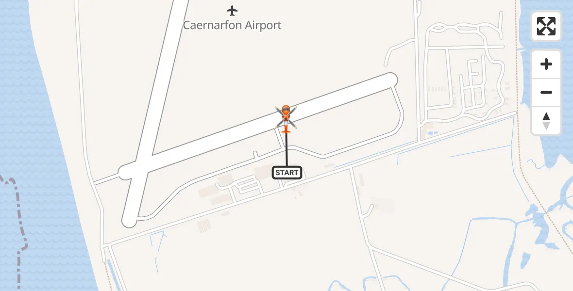 Flight route Coastguard Helicopter Caernarfon Airport - Caernarfon Airport, 25 April 2026, 07:30