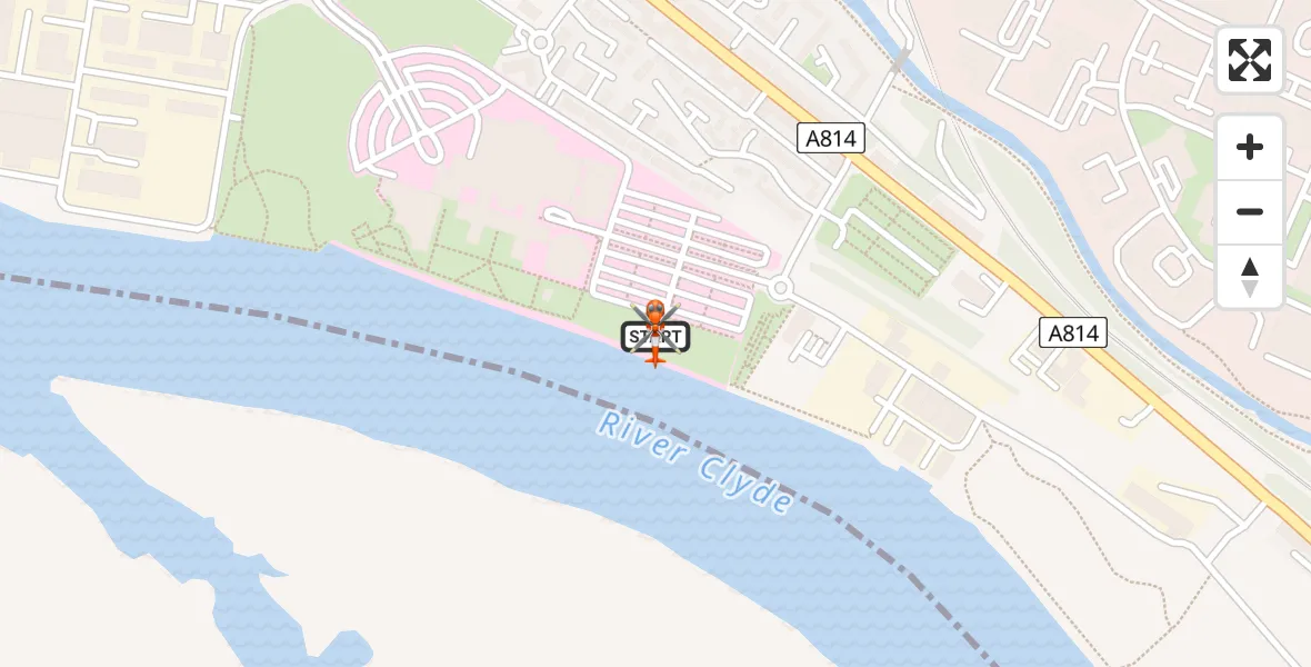 Flight route Coastguard Helicopter Golden Jubilee Hospital - Golden Jubilee Hospital, 25 April 2026, 08:43