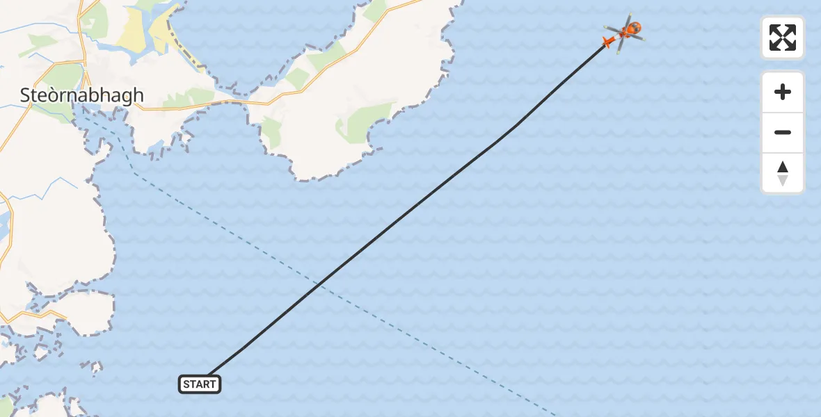 Flight route Coastguard Helicopter Inner Seas - Inner Seas, 25 April 2026, 09:40
