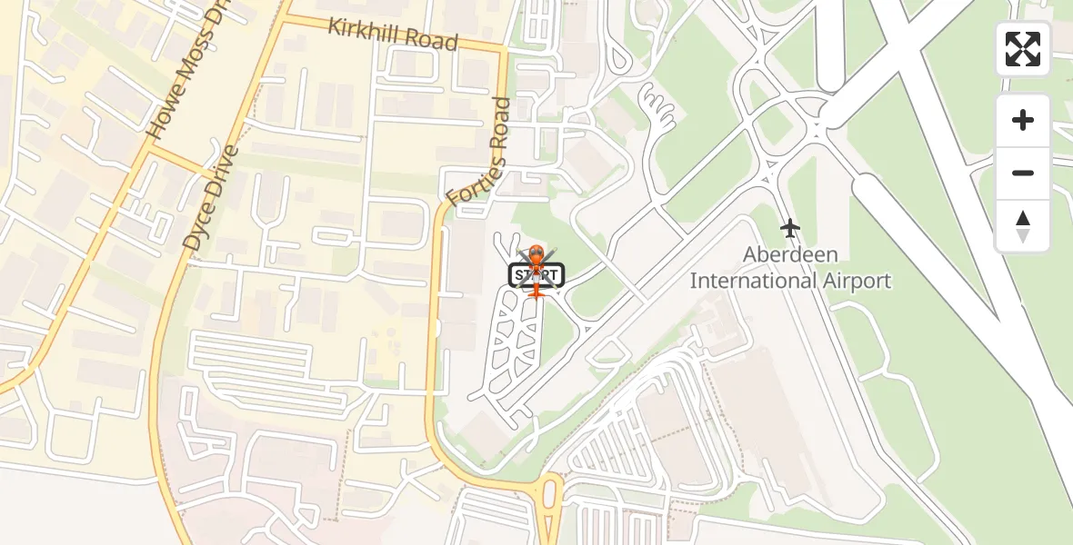 Flight route Coastguard Helicopter Aberdeen International Airport - Aberdeen International Airport, 25 April 2026, 10:07