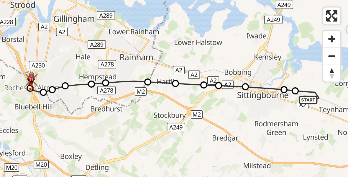 Routekaart van de vlucht: Air Ambulance Helicopter to Rochester Airport