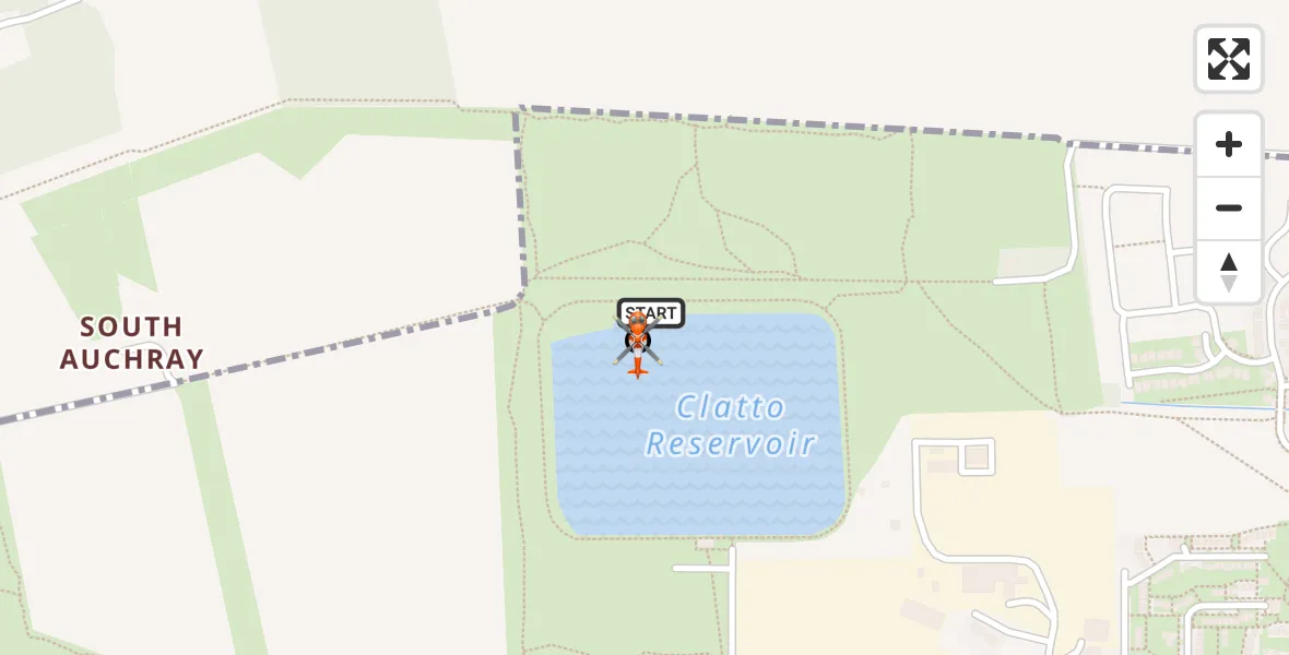 Flight path map showing Coastguard Helicopter route from Dundee to Birkhill