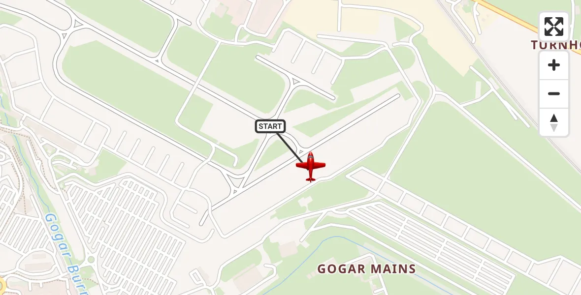 Flight route Air Ambulance Aircraft Edinburgh Airport - Edinburgh Airport, 25 April 2026, 23:14