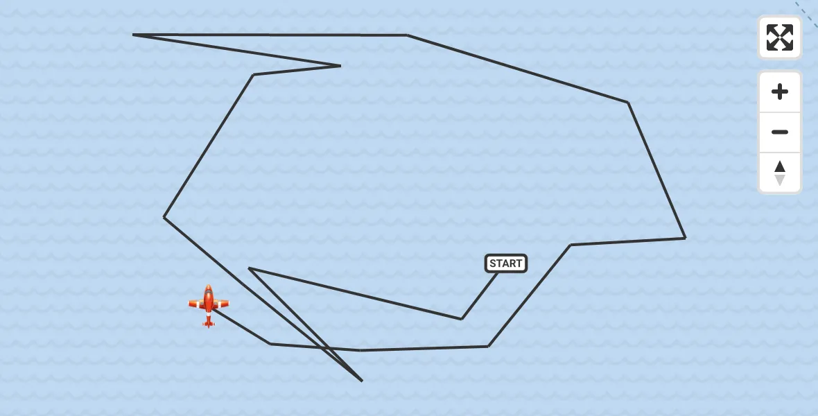 Flight path map showing Coastguard Drone route from North Sea to North Sea