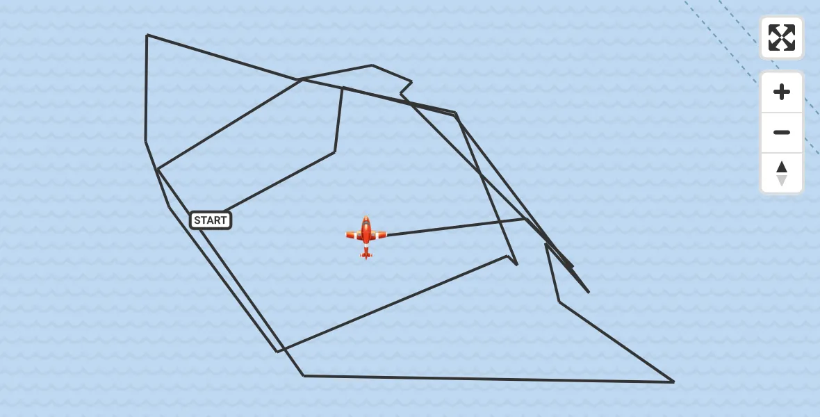 Flight path map showing Coastguard Drone route from North Sea to North Sea