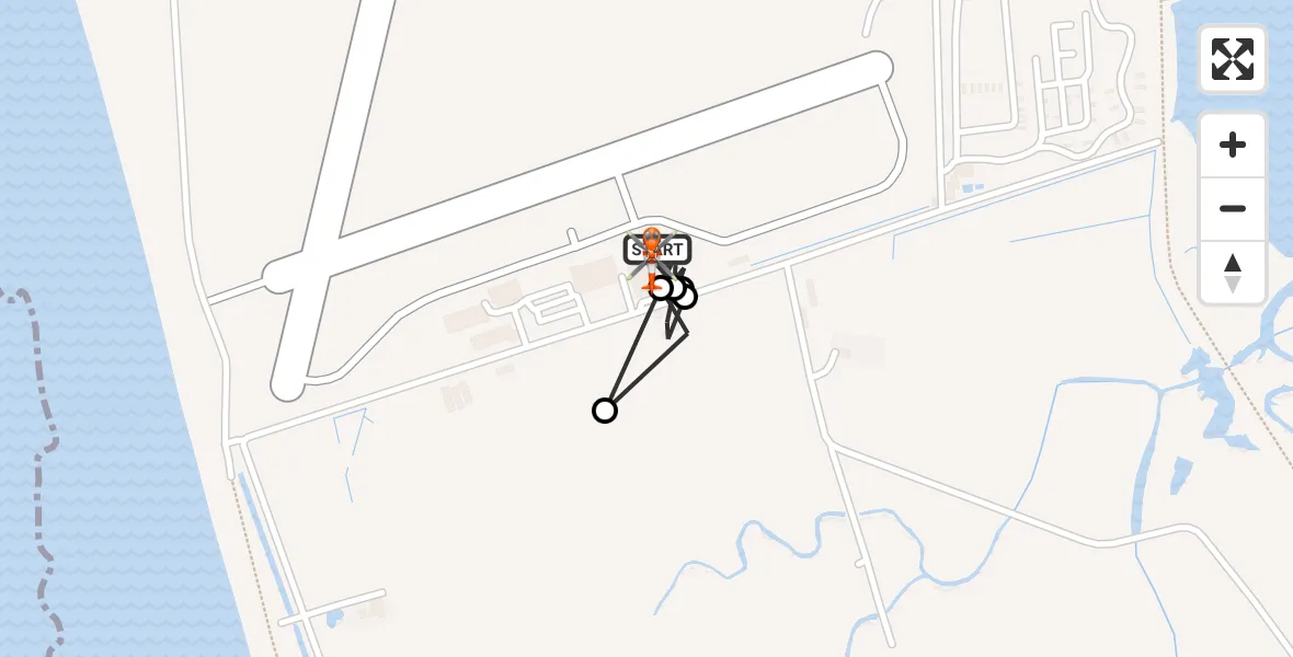 Flight path map showing Coastguard Helicopter route from Caernarfon Airport to Caernarfon Airport