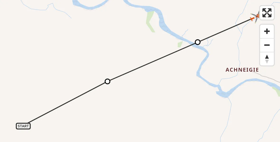Flight path map showing Coastguard Helicopter route from Larachantivore to Achneigie