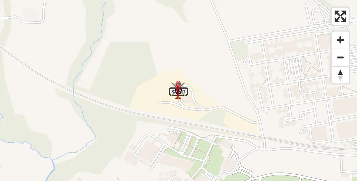 Flight path map showing Air Ambulance Helicopter route from RAF Cosford to Cosford