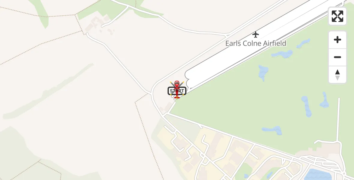 Flight route Air Ambulance Helicopter Earls Colne Airfield - Earls Colne Airfield, 27 April 2026, 09:52