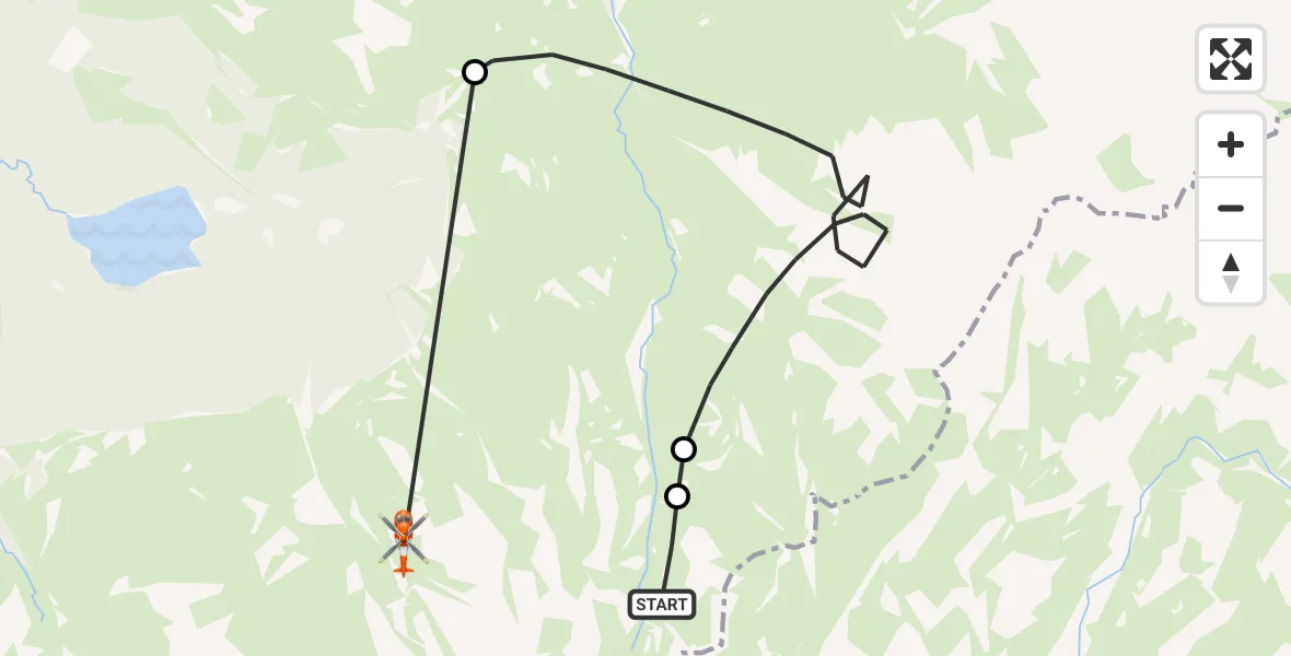Flight path map showing Coastguard Helicopter route from Highland to Highland