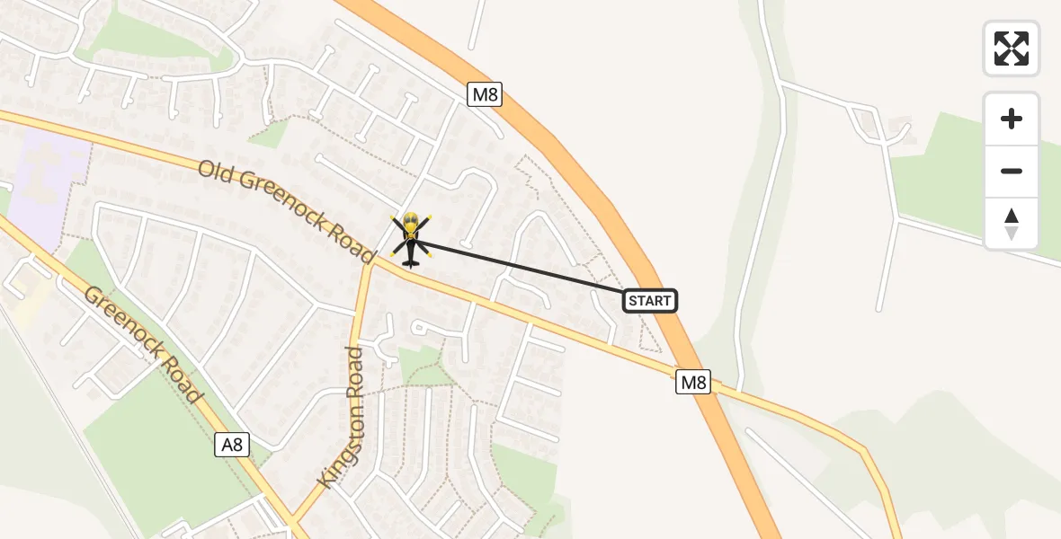 Flight route Police Helicopter Bishopton - Bishopton, 27 April 2026, 16:45