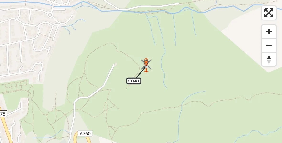 Flight path map showing Coastguard Helicopter route from Largs to Largs