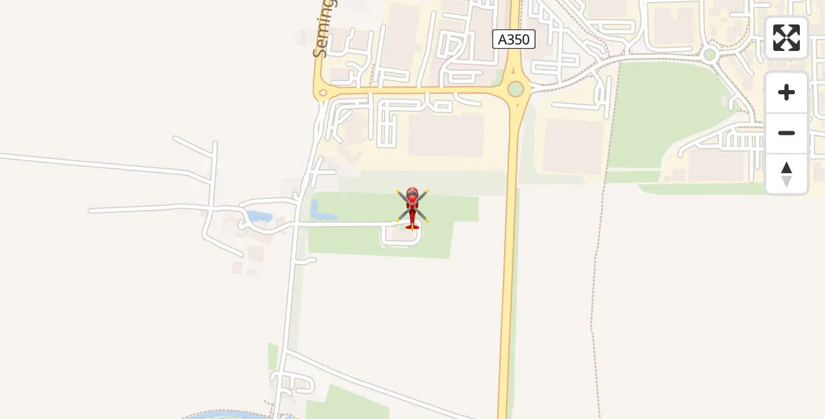 Flight path map showing Air Ambulance Helicopter route from Wiltshire Air Ambulance to Wiltshire Air Ambulance