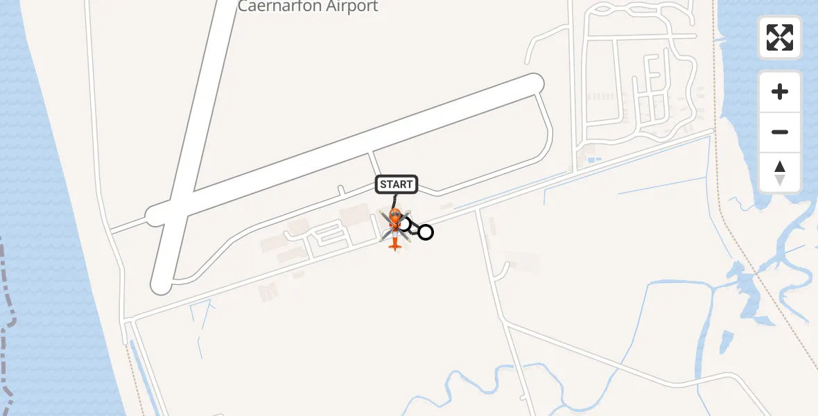 Flight route Coastguard Helicopter Caernarfon Airport - Caernarfon Airport, 28 April 2026, 08:12