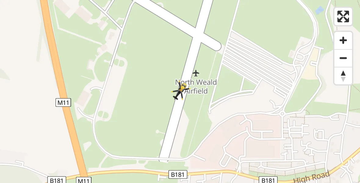 Flight route Police Helicopter North Weald Airfield - North Weald Airfield, 28 April 2026, 13:08