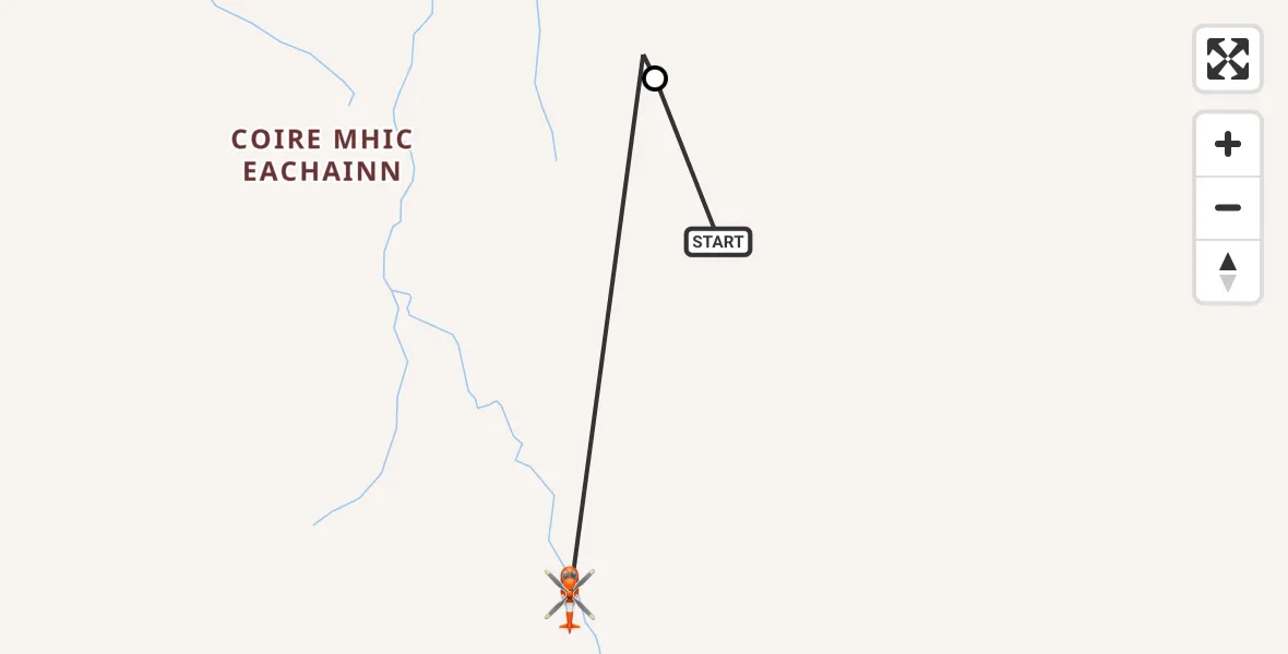 Flight path map showing Coastguard Helicopter route from Kilmuir to Kilmuir