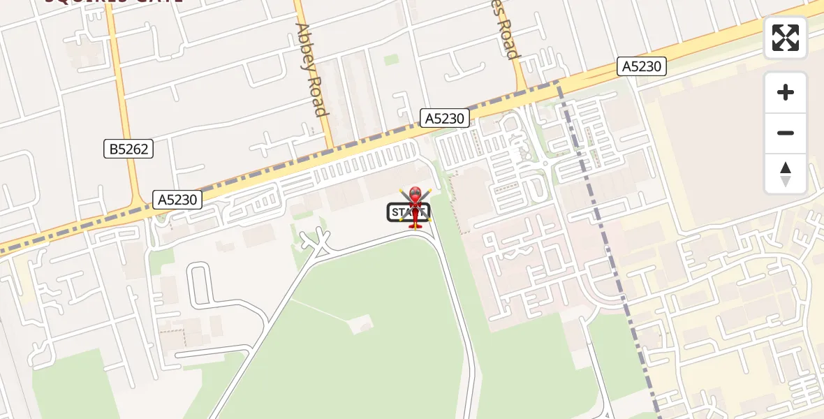 Flight route Air Ambulance Helicopter Blackpool Airport - Blackpool Airport, 28 April 2026, 16:18