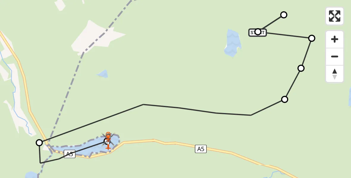 Flight path map showing Coastguard Helicopter route from Capel Curig to Capel Curig