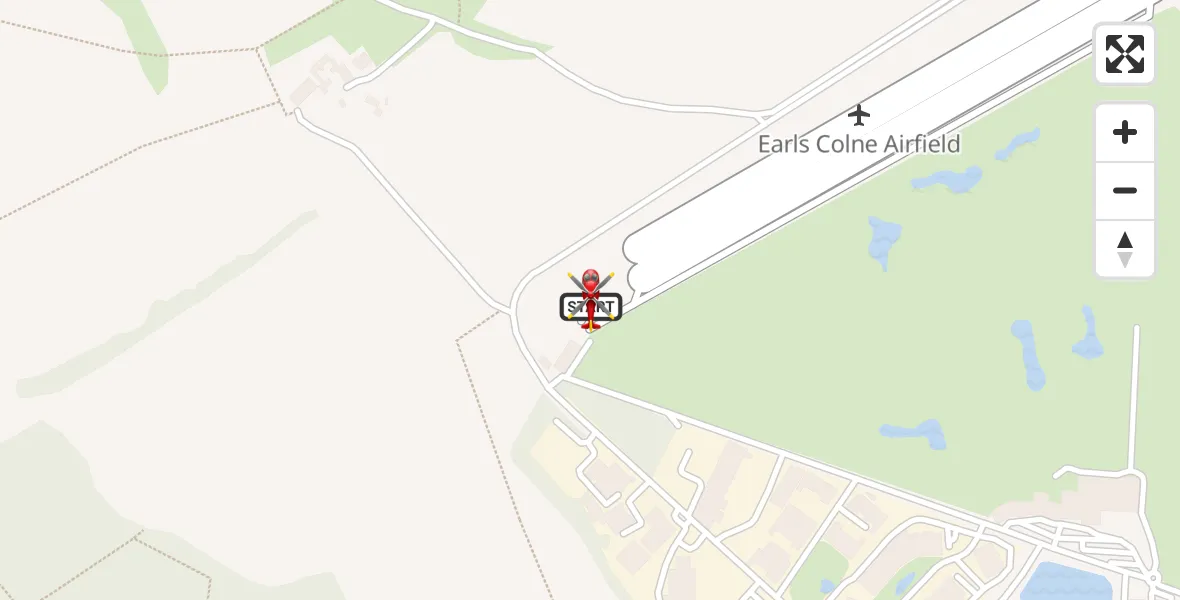 Flight route Air Ambulance Helicopter Earls Colne Airfield - Earls Colne Airfield, 29 April 2026, 07:37
