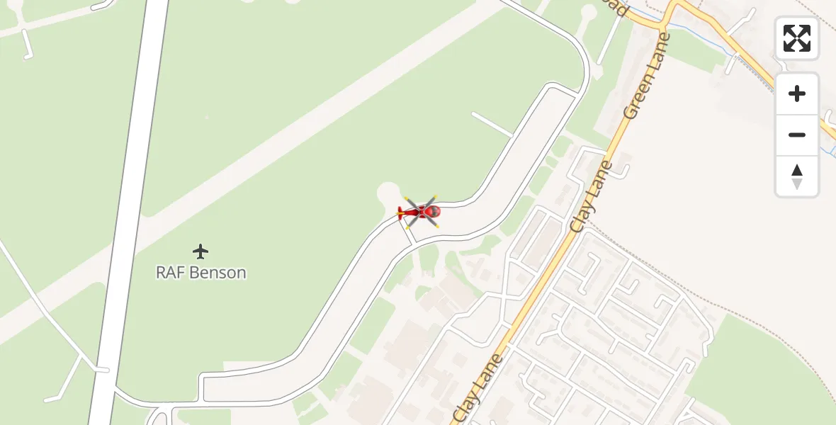 Flight route Air Ambulance Helicopter RAF Benson - RAF Benson, 29 April 2026, 08:55