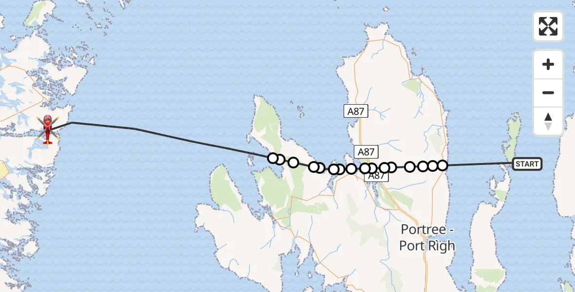 Flight route Air Ambulance Helicopter Inner Seas - Inner Seas, 29 April 2026, 09:33