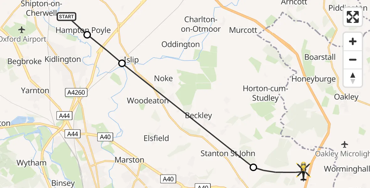 Flight route Police Helicopter Shipton-on-Cherwell - South Oxfordshire, 29 April 2026, 12:03