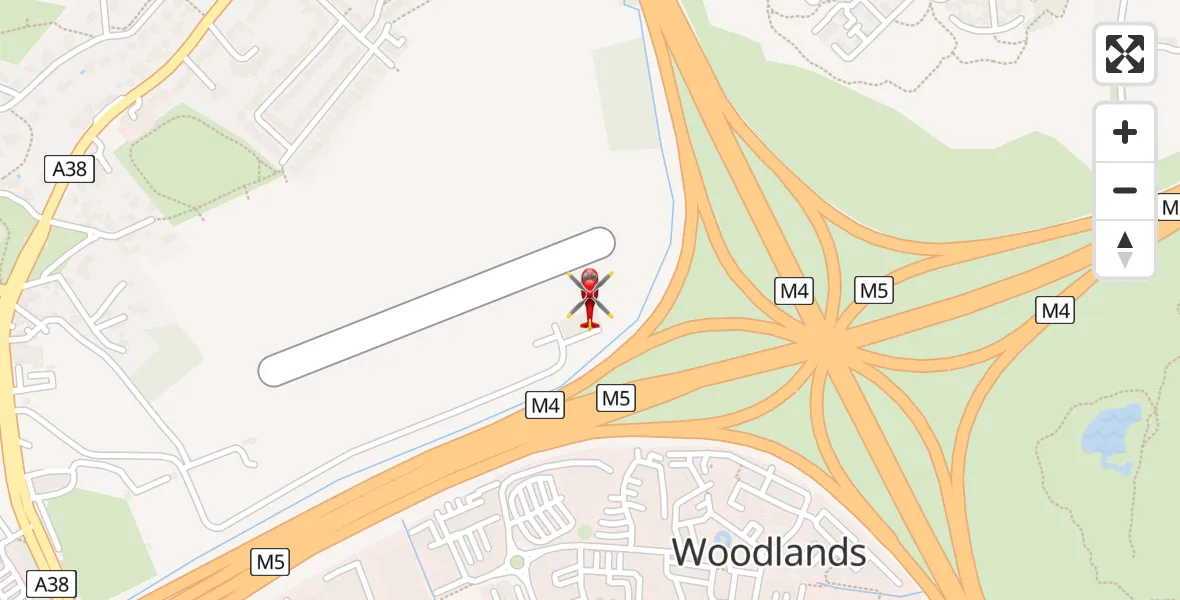 Flight route Air Ambulance Helicopter Almondsbury Helicopter Base - Almondsbury Helicopter Base, 29 April 2026, 12:21