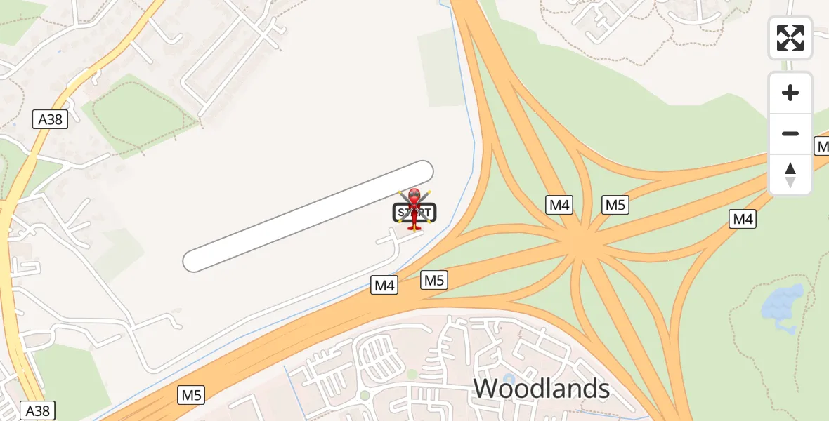 Flight route Air Ambulance Helicopter Almondsbury Helicopter Base - Almondsbury Helicopter Base, 29 April 2026, 12:57