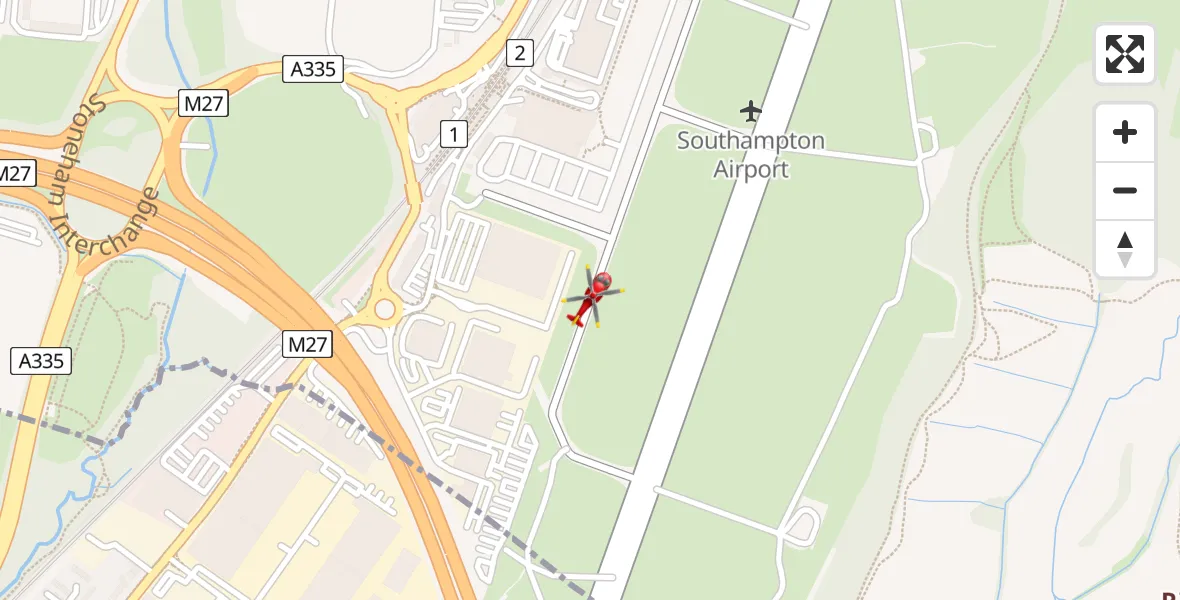 Flight route Air Ambulance Helicopter Southampton Airport - Southampton Airport, 29 April 2026, 14:19