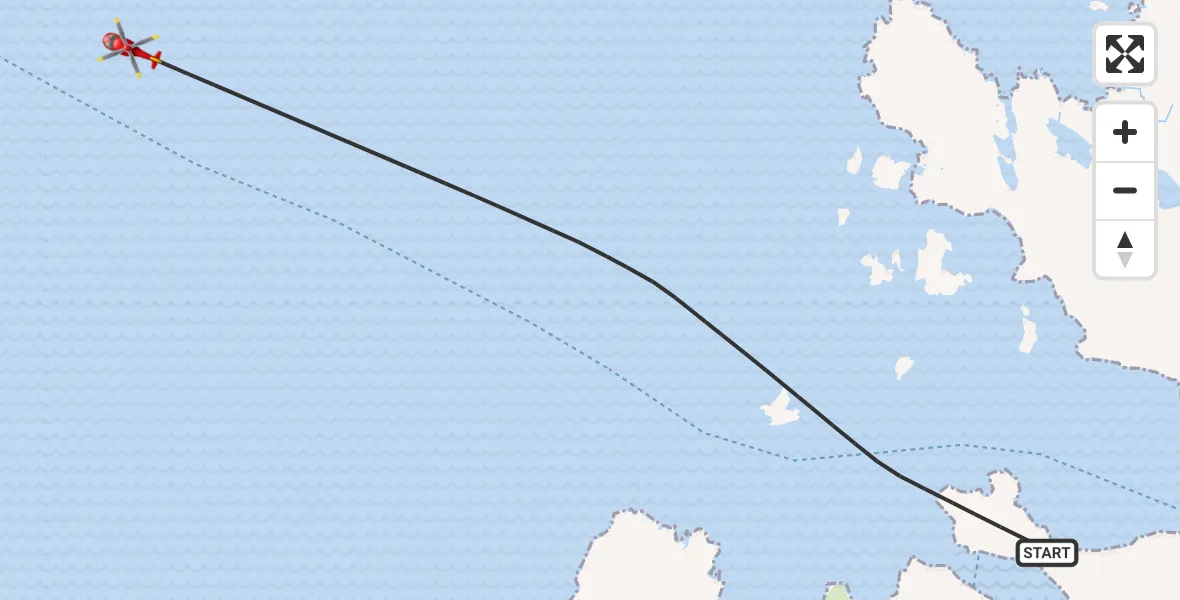 Flight route Air Ambulance Helicopter Inner Seas - Inner Seas, 29 April 2026, 15:21