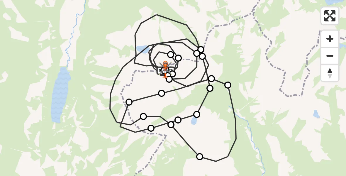 Flight path map showing Coastguard Helicopter route from Highland to Coire Bhrochain
