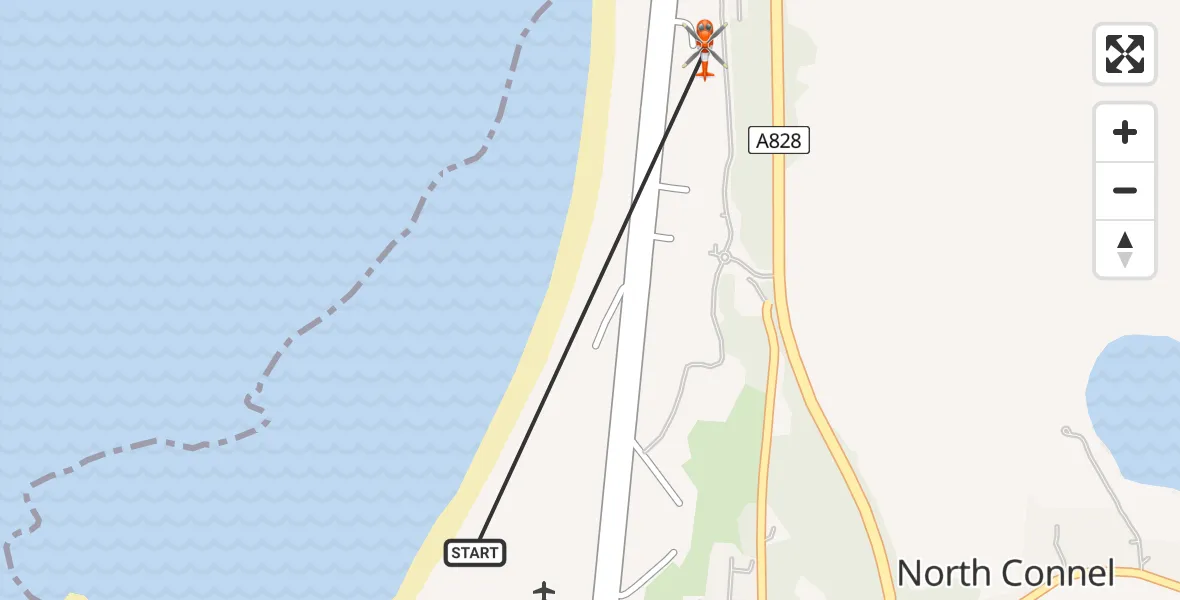 Flight route Coastguard Helicopter Oban Airport - Oban Airport, 29 April 2026, 16:07