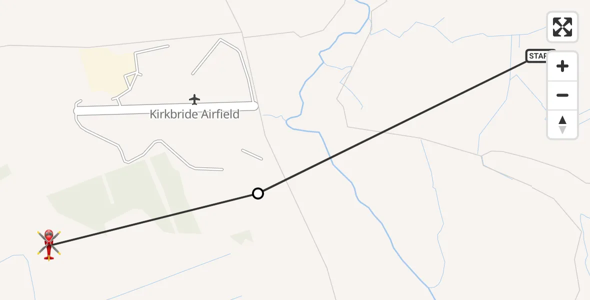 Flight route Air Ambulance Helicopter Kirkbampton - Kirkbride, 29 April 2026, 16:39