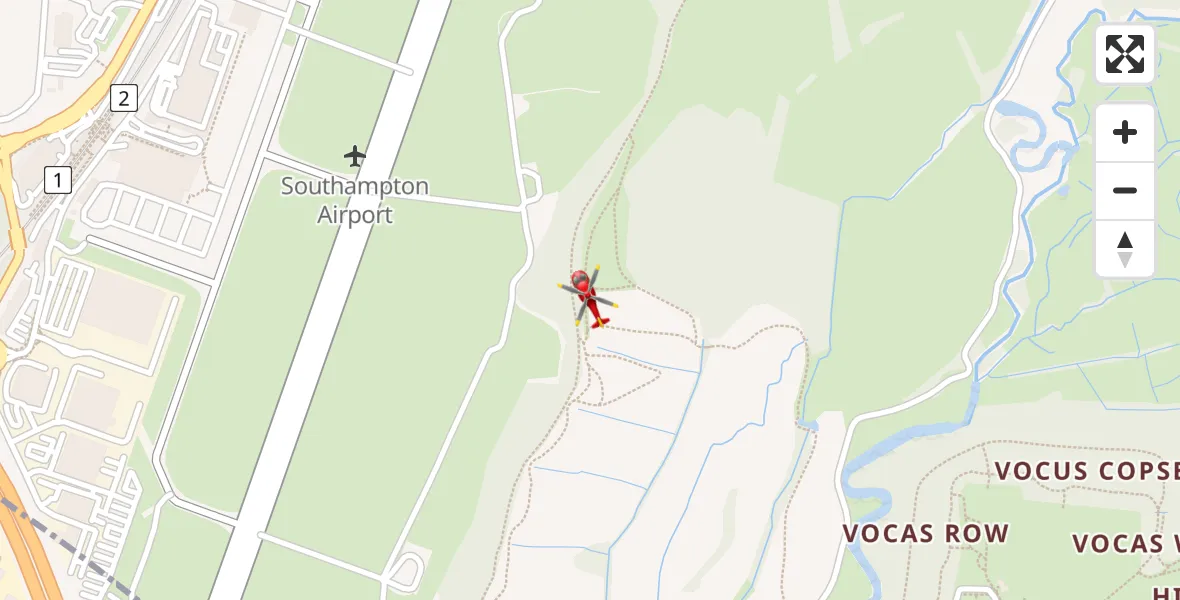 Flight route Air Ambulance Helicopter Southampton Airport - Southampton Airport, 29 April 2026, 16:58