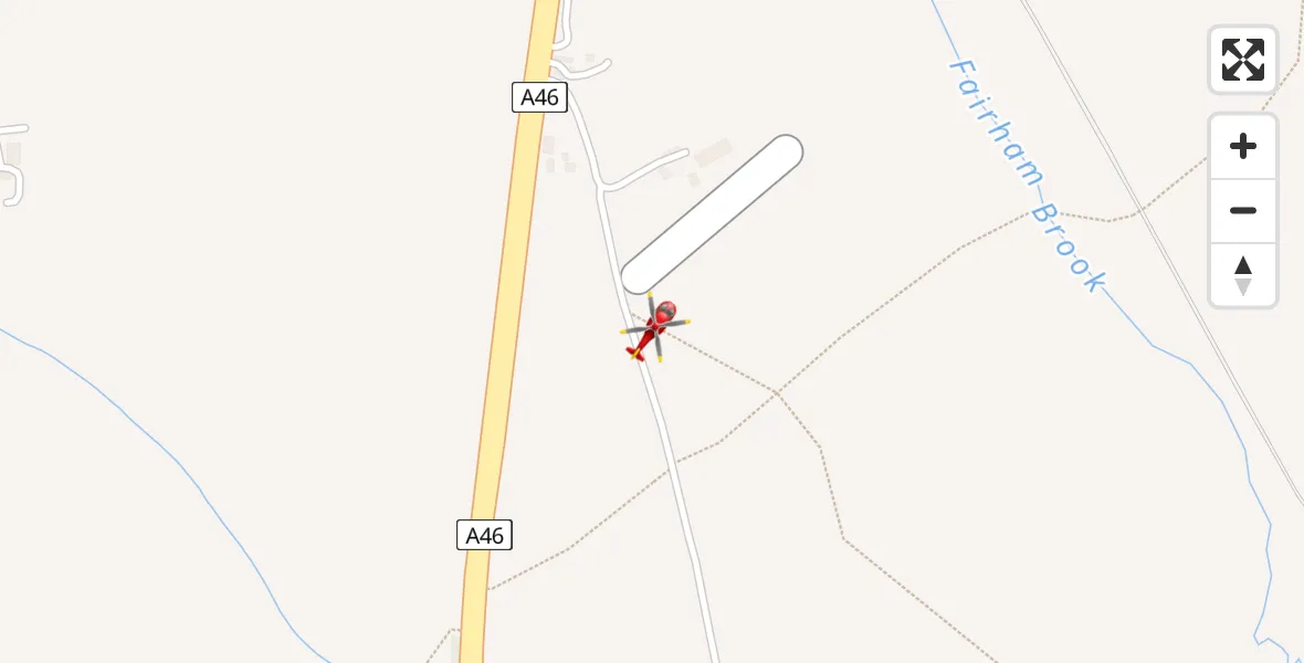 Flight route Air Ambulance Helicopter Nottingham Heliport - Nottingham Heliport, 29 April 2026, 18:18