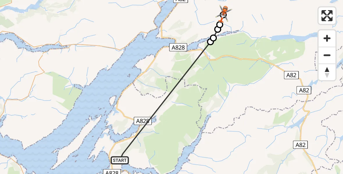 Flight route Coastguard Helicopter North Connel - Coire a' Mhusgain, 29 April 2026, 18:35