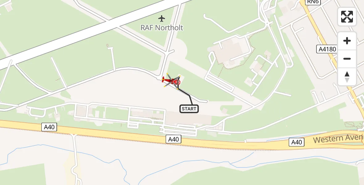 Flight route Air Ambulance Helicopter RAF Northolt - RAF Northolt, 30 April 2026, 06:53