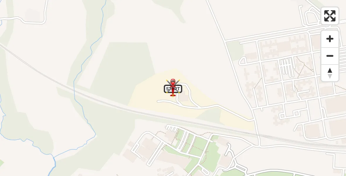 Flight path map showing Air Ambulance Helicopter route from RAF Cosford to Cosford