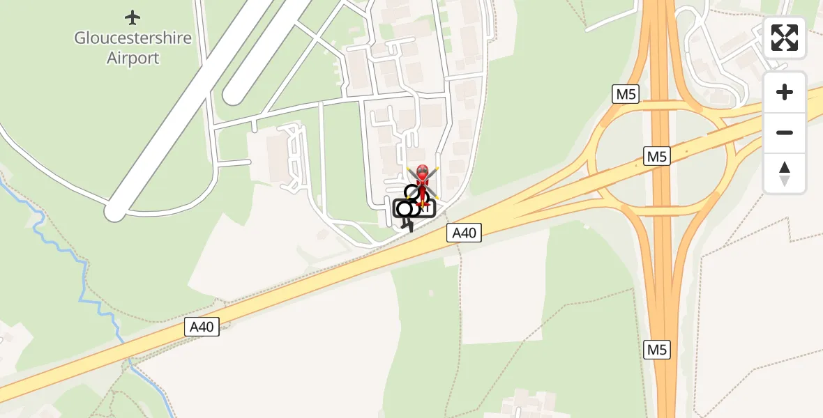 Flight route Air Ambulance Helicopter Gloucestershire Airport - Gloucestershire Airport, 30 April 2026, 07:22